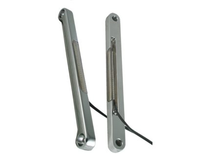 Front Indicator Turn Signal Strips with Clear Lens & Amber LED's - Chrome. Fits FLST 1990-2017.