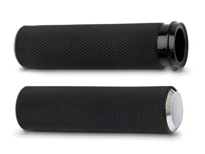 Knurled Fusion Handgrips - Chrome. Fits Big Twin 2008-2024 with Throttle-by-Wire