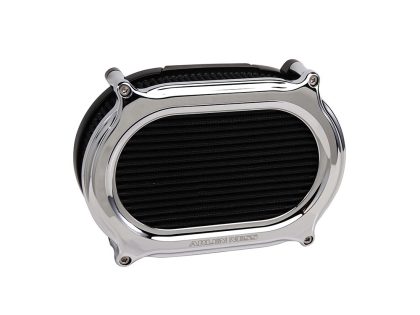 Stage 2 Oval Performance Air Filter Upgrade Kit - Chrome. Fits Touring 2017-2024 & Softail 2018-2024 with Ventilator/Oval Air Cleaner