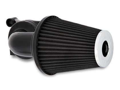 90deg Monster Sucker Air Cleaner Kit - Black. Fits Big Twin 1993-2017 with CV Carb or Cable Operated Delphi EFI.