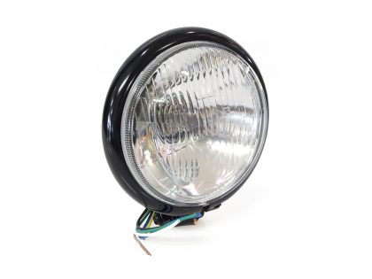 5-3/4in. Batz Style Headlight with Bottom Mount - Black.