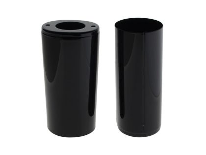 Standard Length Slider Covers - Gloss Black. Fits FL Softail 1986-2017, Touring 1980-2013 & 4Spd FL 1948-1984.