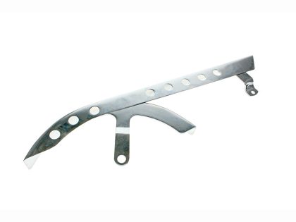 Upper Belt Guard with Holes - Chrome. Fits Sportster 2004-2021.