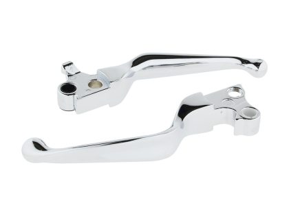 Hand Levers - Chrome. Fits Softail 1996-2014, Dyna 1996-2017, Touring 1996-2007 & Sportster 1996-2003.