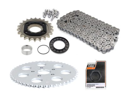 Rear Drive Belt to Chain Conversion. Fits Sportster 1991-1999. Chrome Rear Sprocket. Final Drive Ratio = 2.18:1