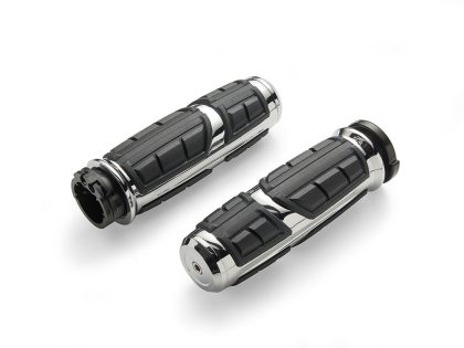 Chicane Handgrips - Chrome. Fits H-D with Throttle Cable