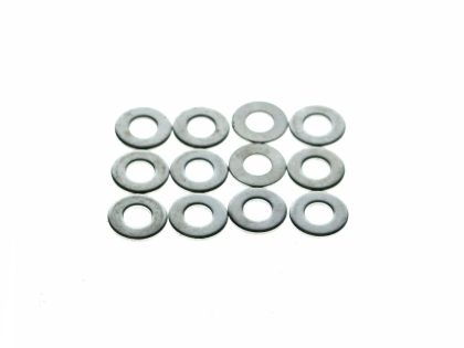 1/4in. Flat Washers - Chrome. Pack 12.