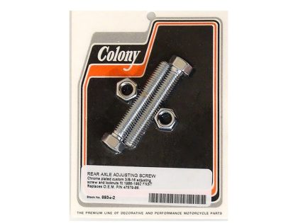 Rear Axle Adjusting Kit - Chrome. Fits Softail 1986-1992.
