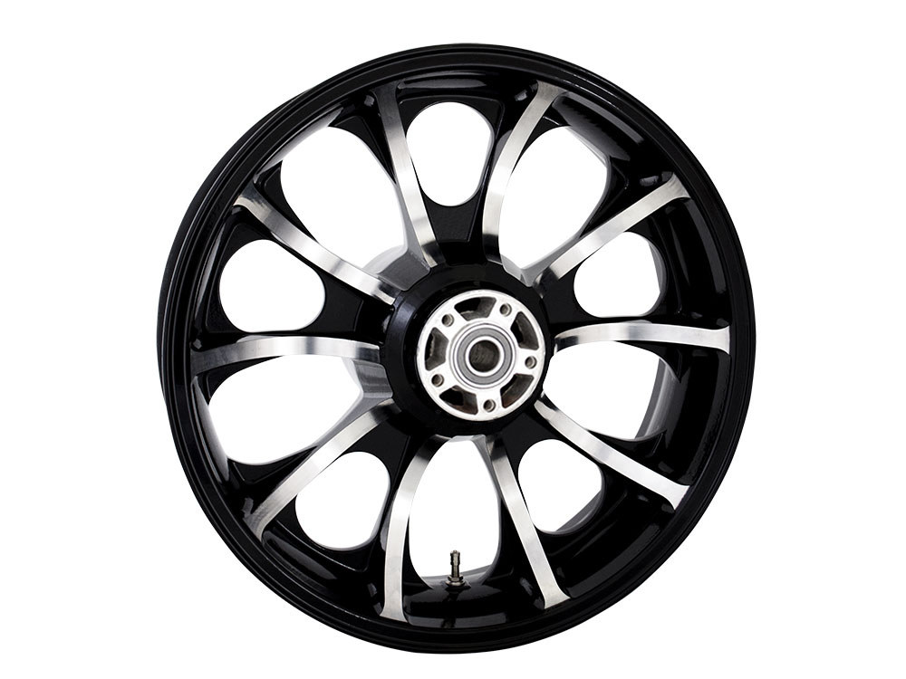 18in. x 5.50in. wide Largo 3D Wheel with Rear Hub - Black Cut. Fits Touring 2009up with ABS