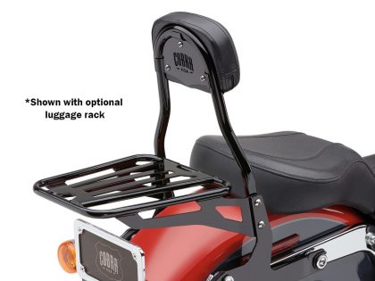 Short Quick Detachable Sissy Bar Kit - Black. Fits FX Softail 2006-2015 & Fatboy 2007-2017 with 200mm Rear Tyre.