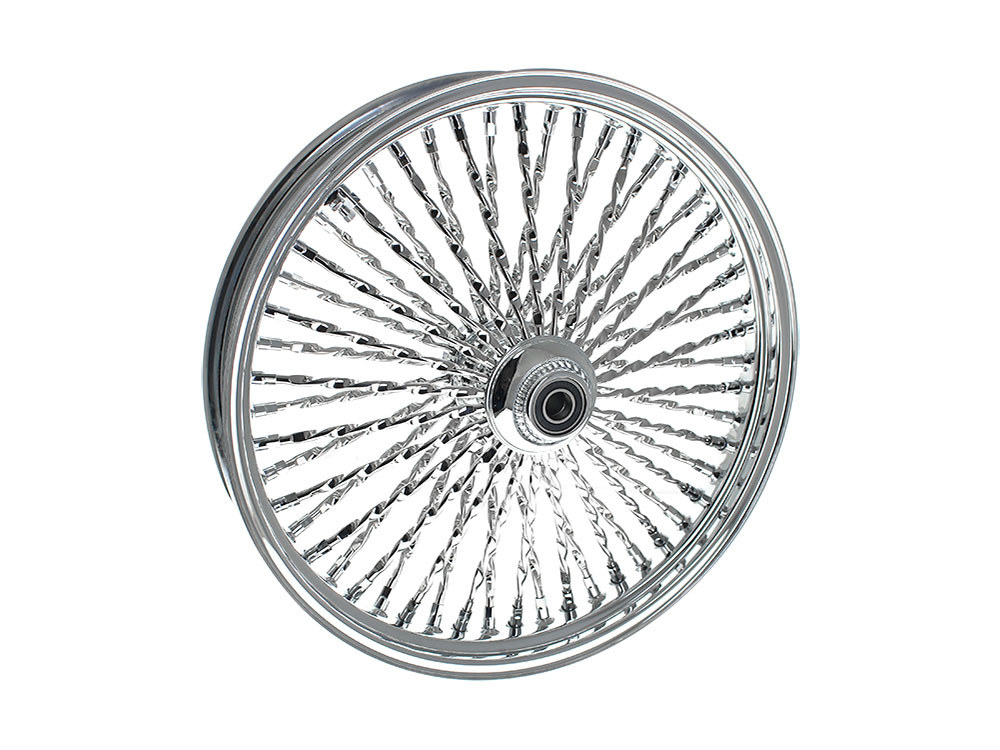 21in. x 3.5in. Cali Fat Spoke Front Wheel - Chrome. Fits Softail Heritage 2011up, Deluxe 2011-2020, Slim 2012-2021 & Fatboy 2011-2017