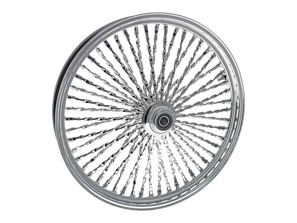 23in. x 3.5in. Cali Fat Spoke Front Wheel - Chrome. Fits Softail Heritage 2011up, Deluxe 2011-2020, Slim 2012-2021 & Fatboy 2011-2017