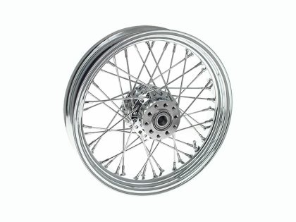 16in. x 3.5in. Rear 40 Spoke Cross Laced Wheel - Chrome. Fits Softail 2011up.