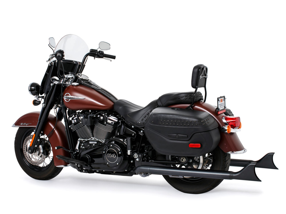 39in. True Dual SharkTail Exhaust - Black. Fits Softail 2018up. - Image 5
