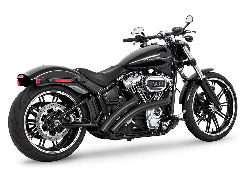 Radical Ground Pounder Exhaust - Black with Black Straight Cut End Caps. Fits Softail 2018up - Image 6