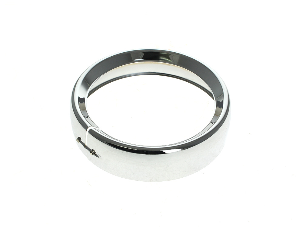 Frenched 7in. Headlight Trim Ring - Chrome. Fits FLH Touring 1983-2013, Road King 1994up, Dyna Switch Back 2012-2016 & FL Softail with Nacelle 1986-2017