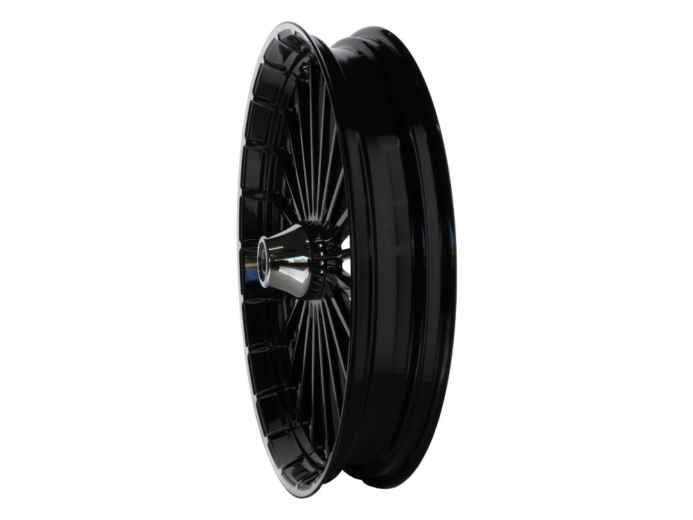 23in. x 3.75in. Ranger/Turbine Replica Wheel - Black Anodize, Polished Rim Edge, Chrome Hub Kit. Fits Breakout 2013up. - Image 2