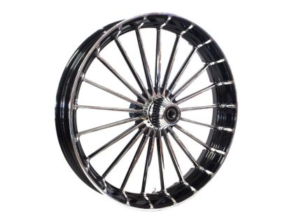 26in. x 3.75in. Ranger/Turbine Replica Wheel - Black Anodize, Polished Rim & Spoke Edge, Chrome Hub Kit. Fits Breakout 2013up.