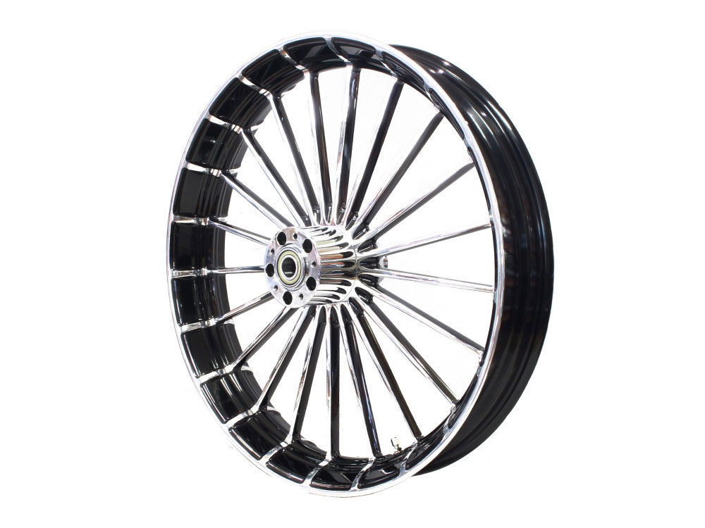 26in. x 3.75in. Ranger/Turbine Replica Wheel - Black Anodize, Polished Rim & Spoke Edge, Chrome Hub Kit. Fits Breakout 2013up. - Image 2