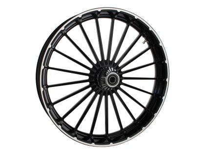 26in. x 3.75in. Ranger/Turbine Replica Wheel - Black Anodize, Polished Rim Edge, Chrome Hub Kit. Fits Breakout 2013up.