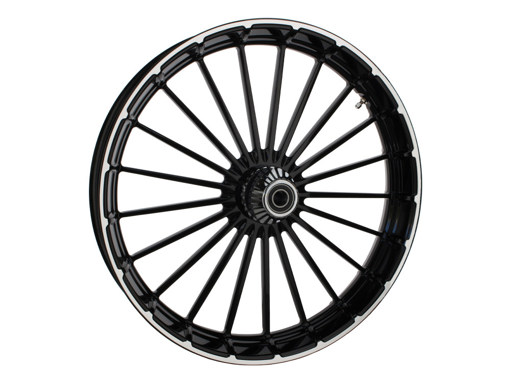 26in. x 3.75in. Ranger/Turbine Replica Wheel - Black Anodize, Polished Rim Edge, Chrome Hub Kit. Fits Breakout 2013up.