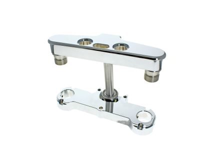 6 Degree Raked Triple Tree Kit - Chrome. Fits FL Softail 1986-2017 with 26in. Wheel Upgrade.