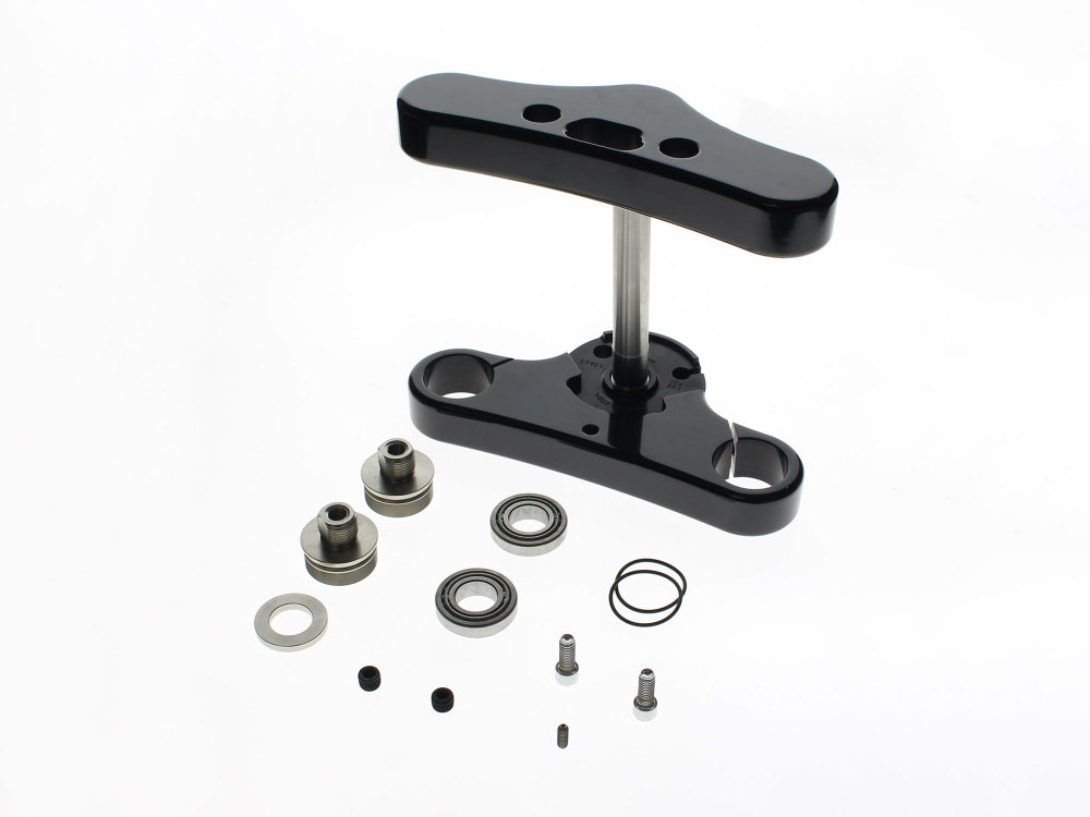 5 Degree Raked Mid Glide Triple Tree Kit - Black. Fits Softail Street Bob & Softail Standard 2018up with 23in. Wheel Conversion - Image 2