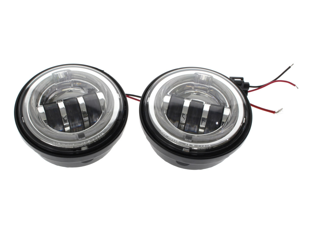 4-1/2in. LED Passing Lamp Inserts with Halo - Chrome. - Image 2