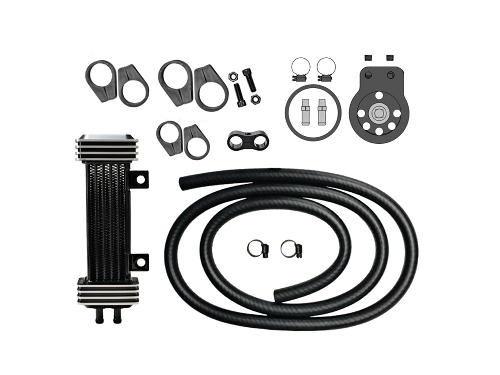 6-Row Vertical Deluxe Oil Cooler Kit. Fits Softail 2018up