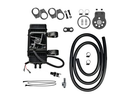 Fan Assisted 10 Row Vertical Oil Cooler Kit. Fits Softail 2018up