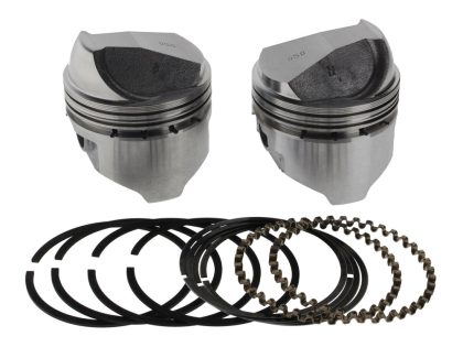 +.050in. Dome Top Pistons with 8.2:1 Compression Ratio. Fits Sportster 1972-1985 with 1000cc Engine.