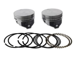 +.010in. Flat Top Pistons  with 9.1:1 Compression Ratio. Fits Sportster 1986-2003 with Big Bore 883cc to 1200cc Conversion.