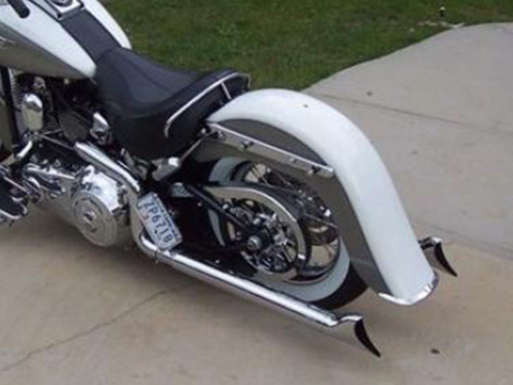 4in. Stretched Smooth Benchmark Rear Fender. Fits FL Softail 1986-2017 & FX Softail 2000-2005. - Image 2
