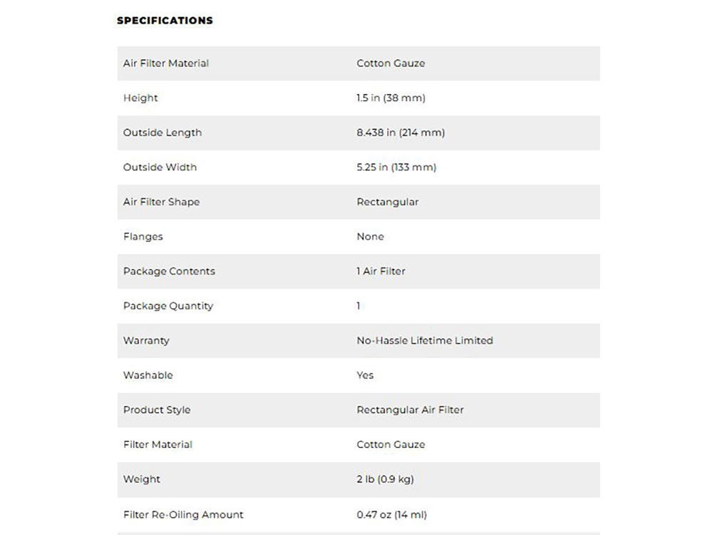 High-Flow Air Filter Element. Fits Sportster 2004-2013 - Image 2