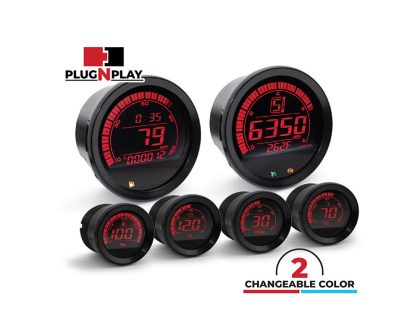 Speedometer & Tachometer - 6 Gauge Kit - Black. Fits Touring 2004-2013 with Fairing.