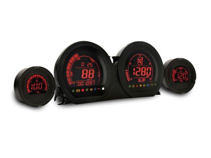 Speedometer & Tachometer - 4 Gauge Kit - Blue/Red. Fits Touring 2014-2023 with Fairing.