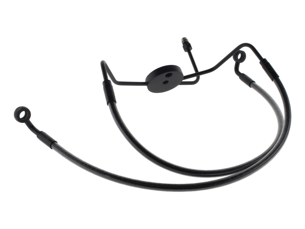 Lower Front Brake Line with T-Piece - Black Pearl. Fits Touring 1984-2007 with Dual Front Calipers.
