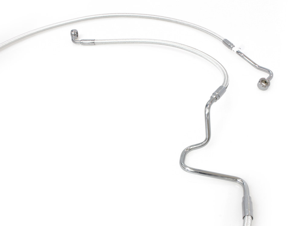 +2in. Over Length Lower Front Brake Line - Sterling Chromite. Fits Touring 2014-2023 - Image 2