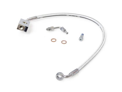 +2in. Length Lower Front Brake Line - Sterling Chromite. Fits Softail 2018up