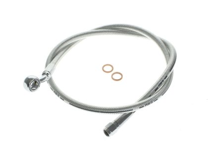 34in. Upper Front Brake Line with 10mm x 35 Degree Banjo - Sterling Chromite.