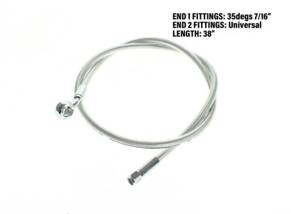 38in. Upper Front Brake Line with 7/16in. x 35 Degree Banjo - Sterling Chromite.