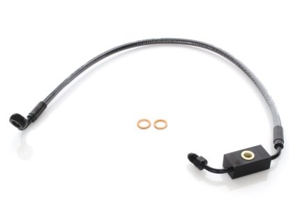 Stock Length Lower Front Brake Line - Black Pearl. Fits Dyna 2012-2017