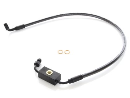 +2in. Over Length Lower Front Brake Line - Black Pearl. Fits Dyna 2012-2017