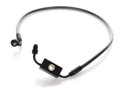 +4in. Over Length Lower Front Brake Line - Black Pearl. Fits Dyna 2012-2017