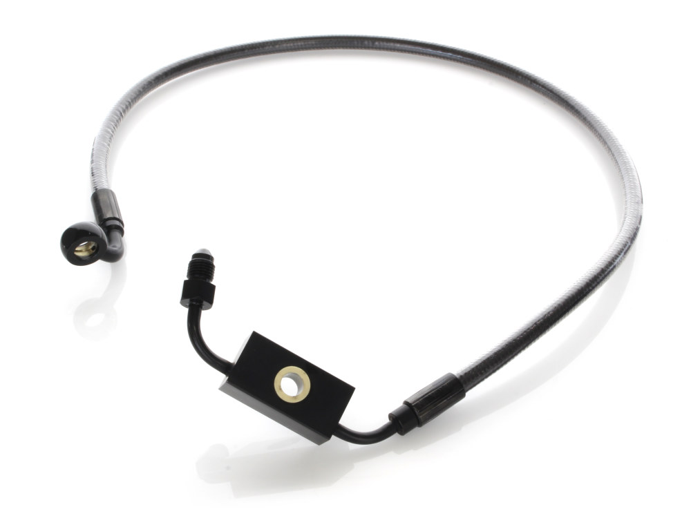 +4in. Over Length Lower Front Brake Line - Black Pearl. Fits Dyna 2012-2017