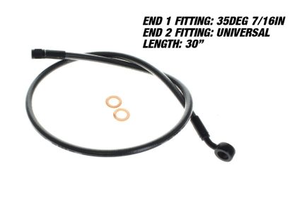 30in. Upper Front Brake Line with 7/16in. x 35 Degree Banjo - Black Pearl.