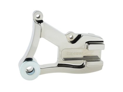 Right Hand Rear Caliper Mount - Chrome. Fits Dyna 1991-1999 with 11.5in. Disc Rotor when using Performance Machine 125x4R Caliper.