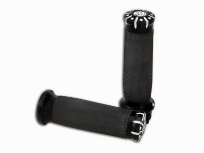 Chrono Handgrips - Black Contrast Cut. Fits H-D with Throttle Cables.