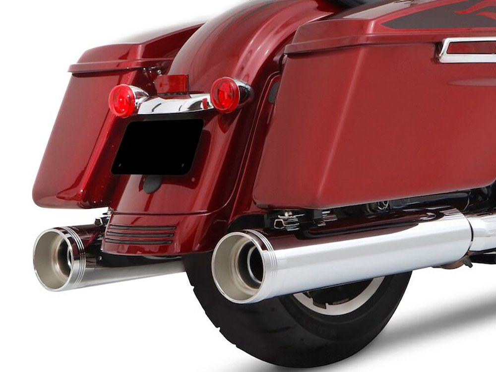 4-1/2in. DBX45 Slip-On Mufflers - Chrome with Black End Caps. Fits Touring 2017up. - Image 2