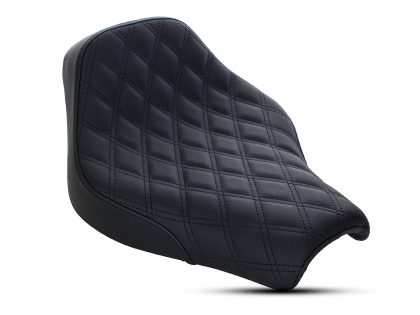 Renegade LS Solo Seat with Black Double Diamond Lattice Stitch. Fits Softail Street Bob 2018up & Standard 2020up.